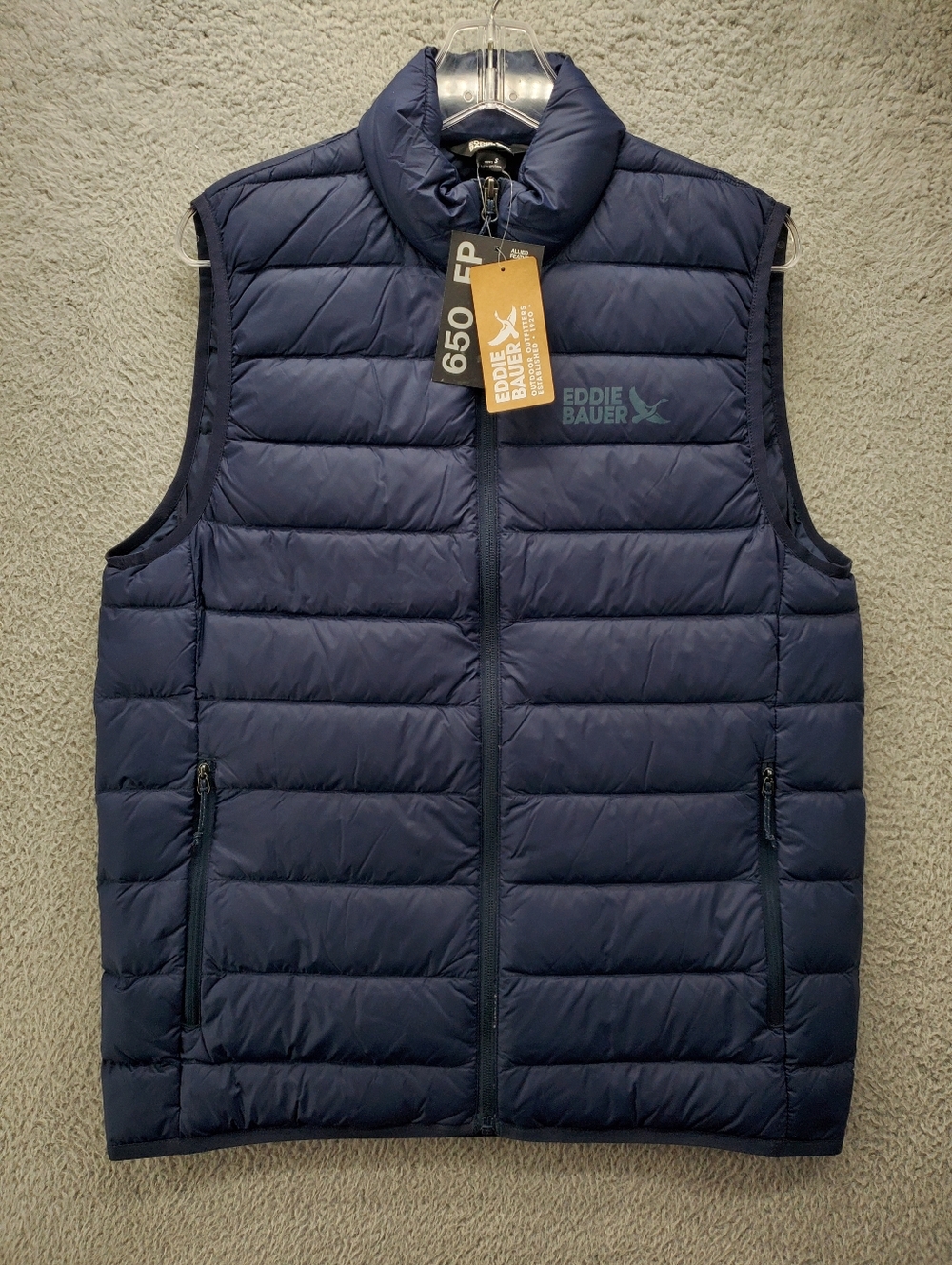 Eddie Bauer Cirruslite Down Vest Mens Small Puffer Blue 650 Fill NWT